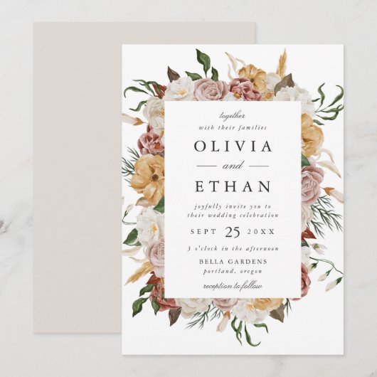 ヴィンテージガーデンフローラフレ結婚ーム 招待状 (正面/裏面)