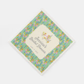 ヴィンテージガーデンフローラブライダルシャワー招待 スタンダードランチョンナプキン (角)
