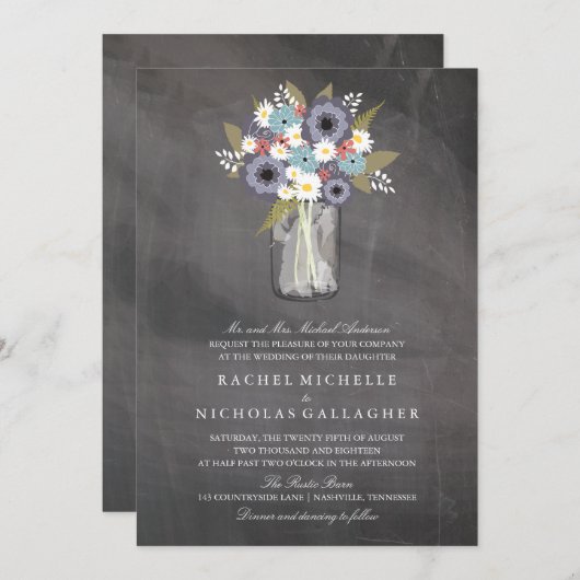 ヴィンテージガーデンフローラメイソン | ウェディング 招待状 (正面/裏面)