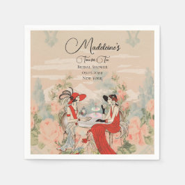 ヴィンテージガーデンフローラルタイムフォーティーブライダルシャワー スタンダードカクテルナプキン