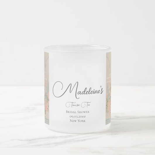 ヴィンテージガーデンフローラルタイムフォーティーブライダルシャワー フロストグラスマグカップ (中央)