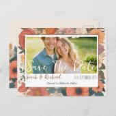 ヴィンテージガーデンフローラ写真で日付を保存 ポストカード (正面/裏面)