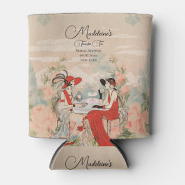 ヴィンテージガーデンフローラ時間のための紅茶ブライダルシャワー 缶クーラー