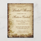 ヴィンテージガーデンブライダルシャワー招待状はがき インビテーションポストカード (正面)