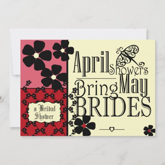 ヴィンテージガーデンブライダルシャワー 招待状 (正面)