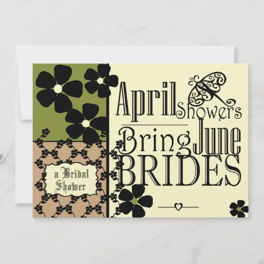 ヴィンテージガーデンブライダルシャワー 招待状 (正面)