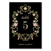 ヴィンテージガーデンブラック | ラッカラフルク結婚ス テーブルナンバー (正面)