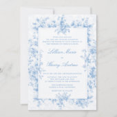 ヴィンテージガーデンブルートイフランスのールフレ結婚ーム 招待状 (正面)