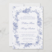ヴィンテージガーデンブルートワフランスのルフローラ結婚ズ 招待状 (正面)