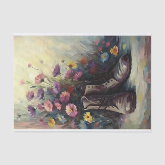 ヴィンテージガーデンブーツ&ワイルドフラワーデコップページ 薄葉紙 (正面)