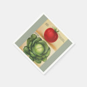 ヴィンテージガーデンベジタブルアート, 1913 スタンダードカクテルナプキン (角)
