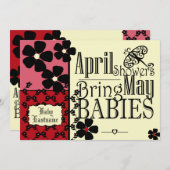 ヴィンテージガーデンベビーシャワー 招待状 (正面/裏面)