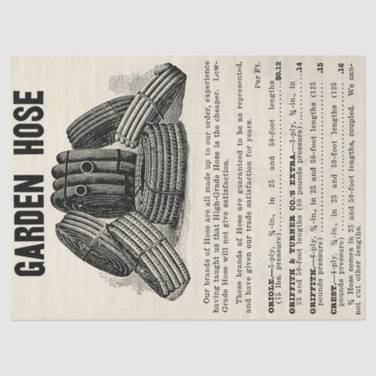 ヴィンテージガーデンホース短気アドクラフト 薄葉紙 (正面)
