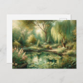 ヴィンテージガーデンポンドグリーンプラント ポストカード (正面/裏面)