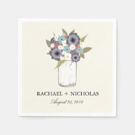 ヴィンテージガーデンメイソンジャー | ウェディング スタンダードカクテルナプキン