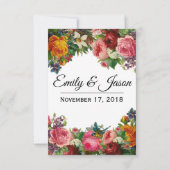 ヴィンテージガーデンメニュー（完全にカスタマイズ可能） 招待状 (裏面)