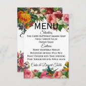 ヴィンテージガーデンメニュー（完全にカスタマイズ可能） 招待状 (正面/裏面)