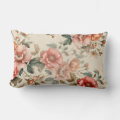 ヴィンテージガーデンライト | 赤面&コーラルランバーピロー ランバークッション (正面)