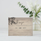 ヴィンテージガーデンリーフクラシック予算ウェディング ポストカード (スタンド正面)