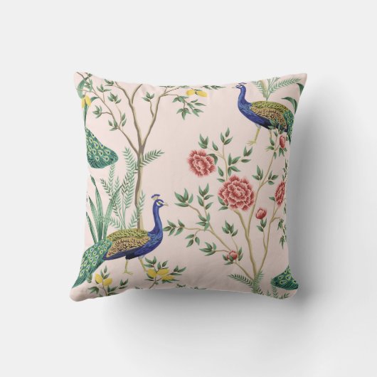 ヴィンテージガーデンレモン果樹、植物、エキゾチックなエンドウ クッション (裏面)