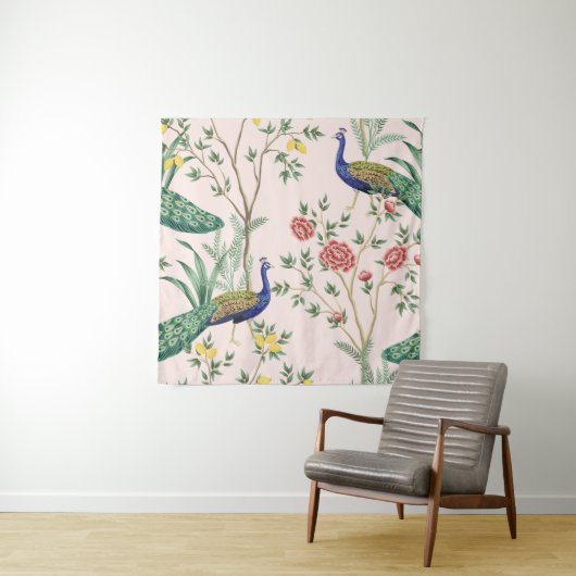 ヴィンテージガーデンレモン果樹、植物、エキゾチックなエンドウ タペストリー (インサイチュ)