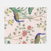 ヴィンテージガーデンレモン果樹、植物、エキゾチックなエンドウ フリースブランケット (正面(横))