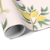 ヴィンテージガーデンレモン果樹、植物、エキゾチックなエンドウ ラッピングペーパー (ロールコーナー)