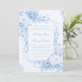 ヴィンテージガーデン何か青いトイルフォーマルズ結婚 招待状 (スタンド正面)