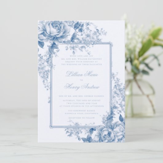 ヴィンテージガーデン何か青いトイル結婚ズ 招待状 (スタンド正面)