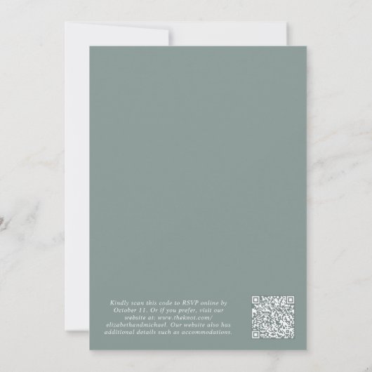 ヴィンテージガーデン水彩QRコード結婚ズ 招待状 (裏面)