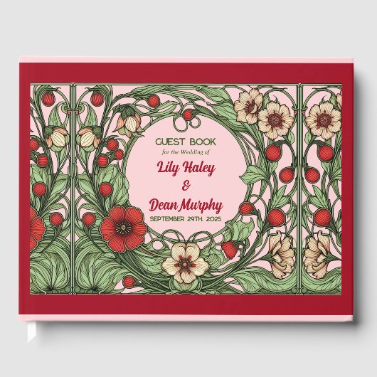 ヴィンテージガーデン結婚アールヌーボー ゲストブック (正面)