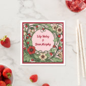 ヴィンテージガーデン結婚アールヌーボー スタンダードカクテルナプキン (インサイチュ)