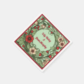ヴィンテージガーデン結婚アールヌーボー スタンダードカクテルナプキン (角)