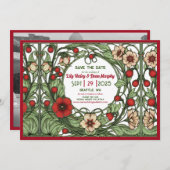 ヴィンテージガーデン結婚アールヌーボー セーブザデート (正面/裏面)