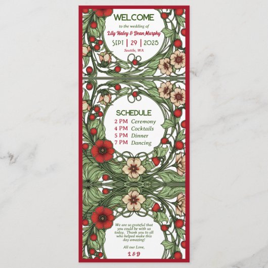 ヴィンテージガーデン結婚アールヌーボー プログラム (正面)