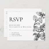 ヴィンテージガーデン葉クラシック予算結婚式RSVP ポストカード (正面/裏面)