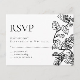 ヴィンテージガーデン葉クラシック予算結婚式RSVP ポストカード