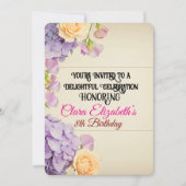 ヴィンテージガーデン誕生日招待状 招待状 (正面)