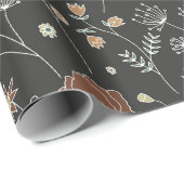 ヴィンテージガーデン開花オン暗い背景 ラッピングペーパー (ロールコーナー)