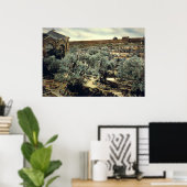 ヴィンテージガーデン・オブ・ゲツセマネ・エルサレム・イスラエル ポスター (ホームオフィス)