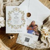 ヴィンテージガーデン | カラフルラックス フォトとQRコード セーブザデート