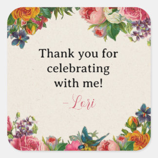 ヴィンテージガーデン テーマのウェディングシャワー シール