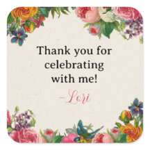 ヴィンテージガーデン テーマの ブライダルシャワー ステッカー