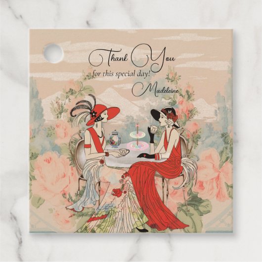ヴィンテージガーデン フローラル ティータイム ブライダルシャワー フェイバータグ (正面)