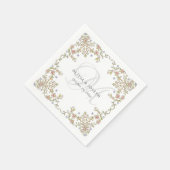 ヴィンテージガーデン | ルクセカラフルス結婚モノグラム スタンダードカクテルナプキン (角)