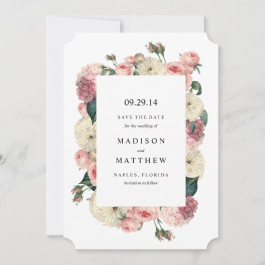 ヴィンテージガーデン | 結婚式のお知らせ セーブザデート (正面)