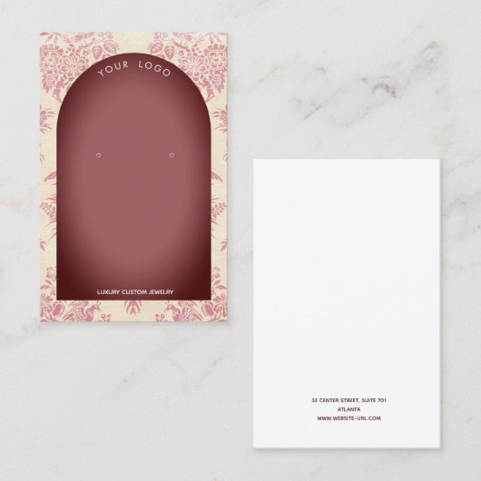 ヴィンテージガーネットアーチイヤリングディスプレイ 名刺 (正面/裏面)