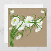 ヴィンテージガーベラデイジー花春招待状 (正面/裏面)