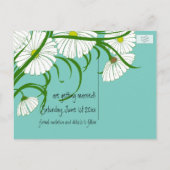 ヴィンテージガーベラデイジー花結婚式の保存日付 案内ポストカード (裏面)