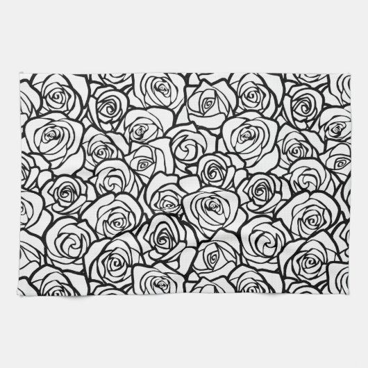 ヴィンテージガーリーのバラ キッチンタオル (横)